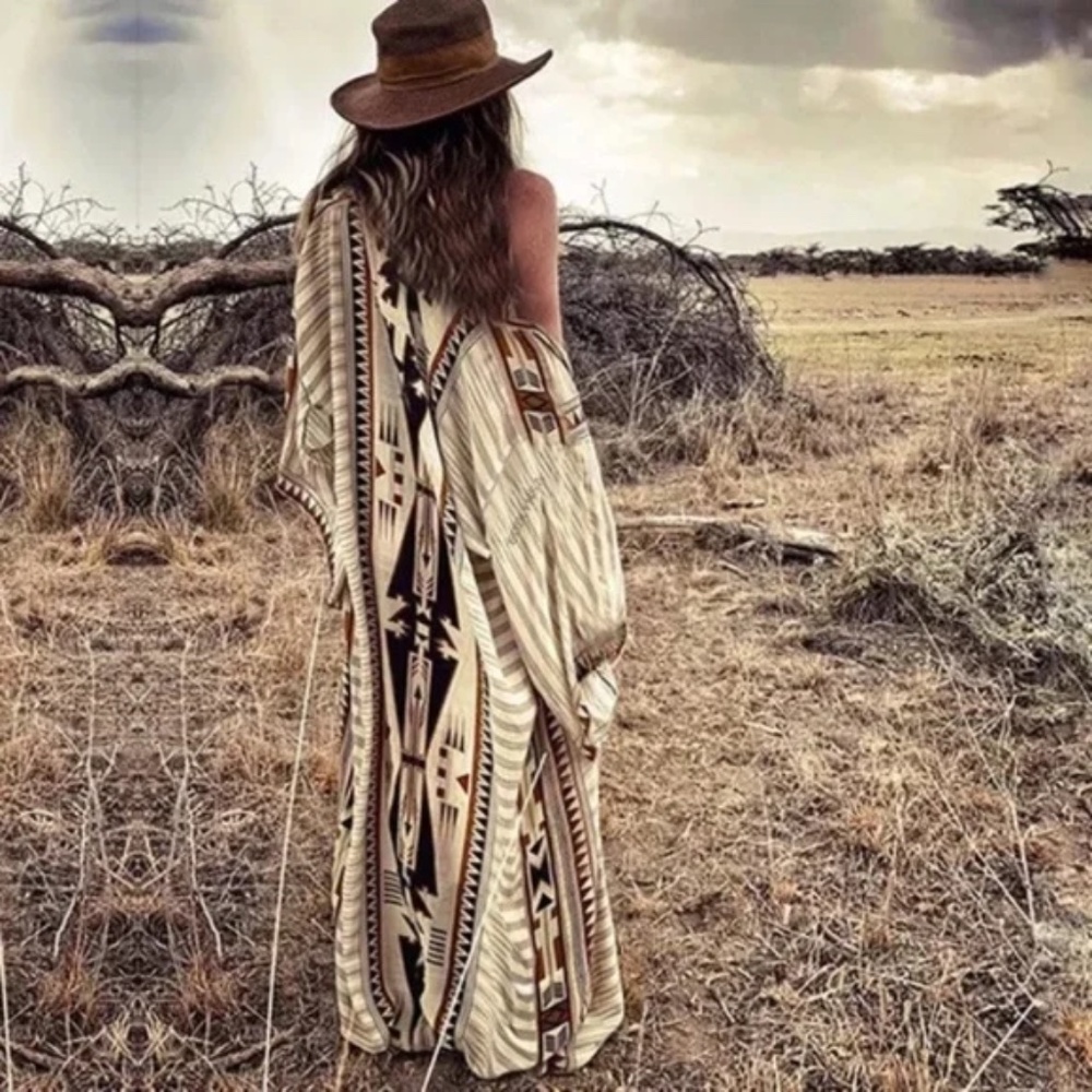 SOLD OUT Western Aztec Boho Tribal Kimono Duster Wrap - Picture 1 of 4